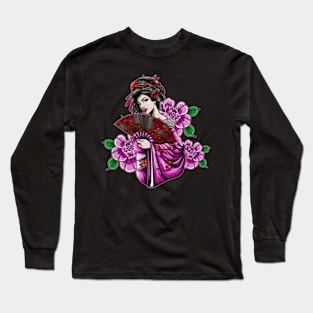 Geisha and flowers Long Sleeve T-Shirt